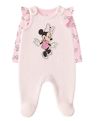 Disney Baby Girls 2-Piece Minnie Mouse Overall and Top Set