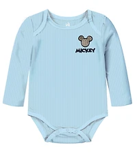 Disney Baby Boys 3-Pack Mickey Mouse Printed Long Sleeve Bodysuit Set