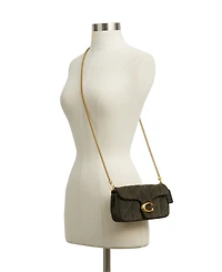 Coach Women's Suede Quilted Tabby Chain Crossbody Bag