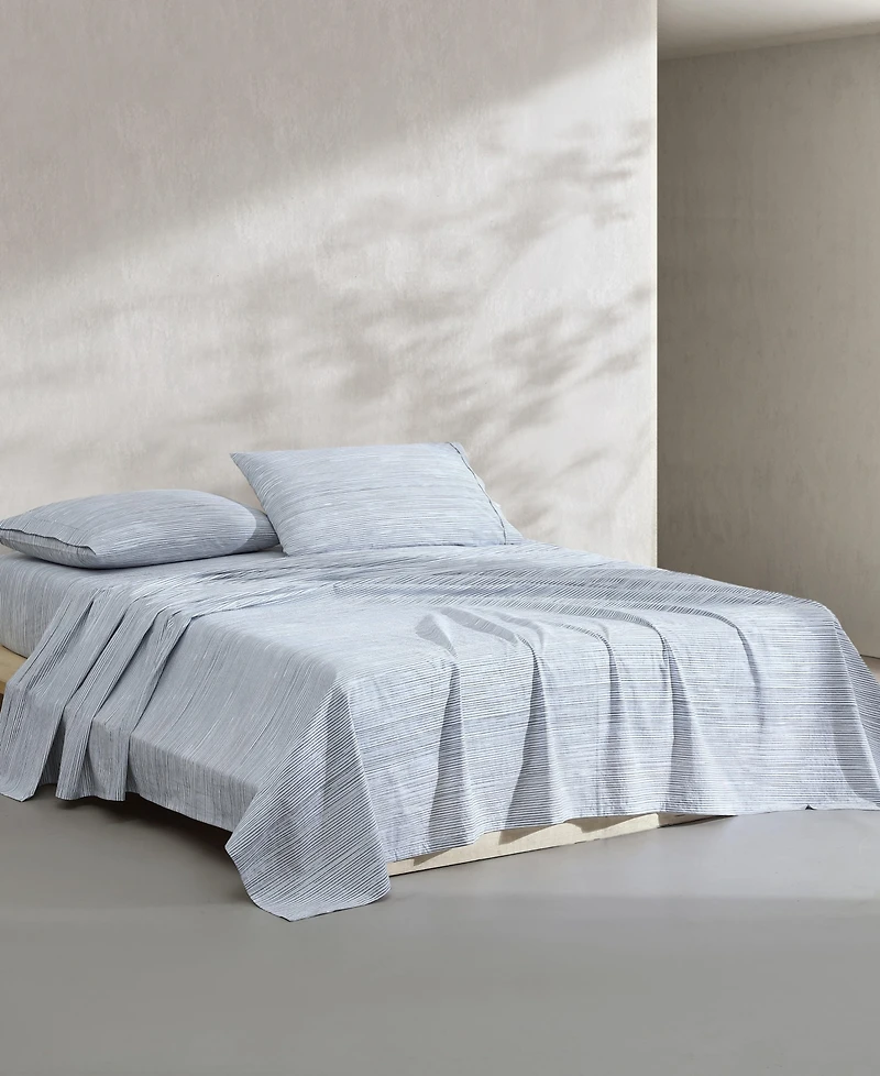 Closeout! Calvin Klein Washed Cotton Percale 4-Pc. Sheet Set