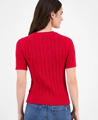 Nautica Women's Cotton Cable-Knit Sweater