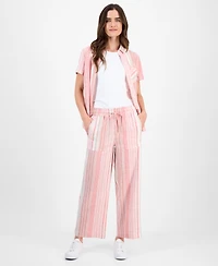 Nautica Jeans Women's Striped Mid-Rise Ankle Pants