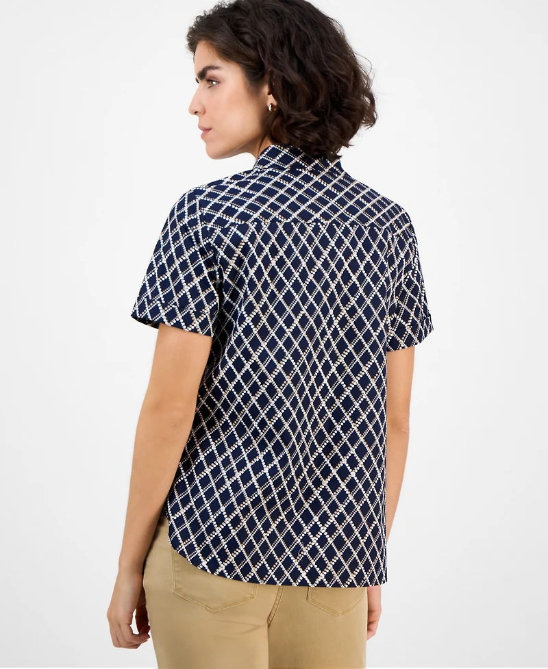 Nautica Jeans Women's Argyle Dot Camp Shirt