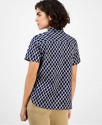 Nautica Jeans Women's Argyle Dot Camp Shirt