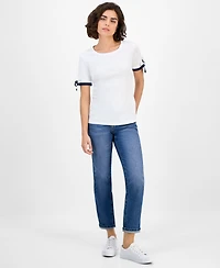 Nautica Jeans Women's Cotton Tie-Sleeve Top