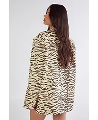 Nasty Gal Women's Zebra Print Oversized Tailored Blazer