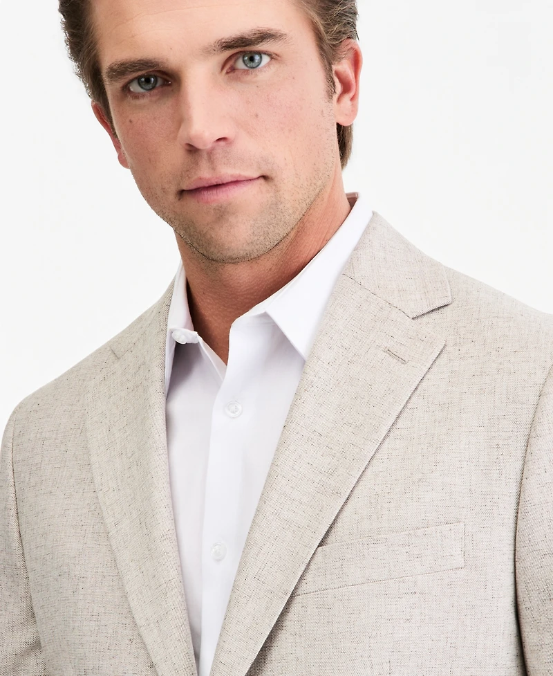 Michael Kors Men's Classic-Fit Tan Texture Suit Separate Jacket