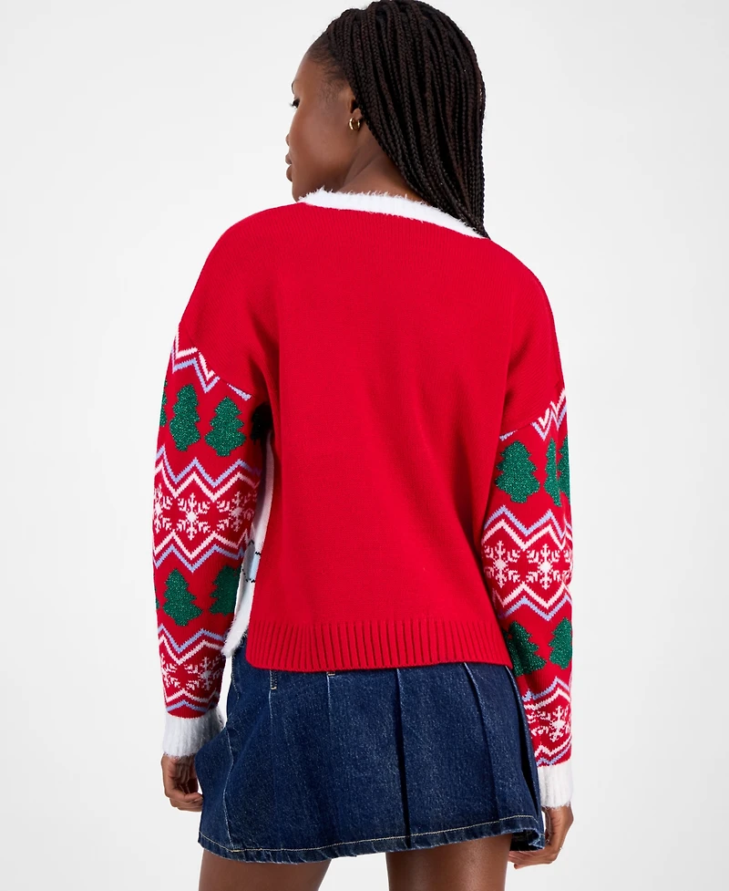 Hooked Up by Iot Juniors' Charlie Brown and Snoopy Christmas Sweater