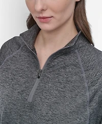 Dkny Sport Women's Space-Dyed Half-Zip Raglan-Sleeve Top
