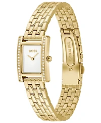 Hugo Boss Women's Lucy Precious Quartz Basic Mini Ionic Plated Thin Gold Steel Watch, 18.50mm