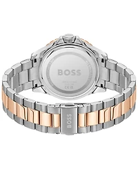 Hugo Boss Men's Troper Sport Quartz Basic Calendar Two Tone Stainless Steel Watch, 42mm