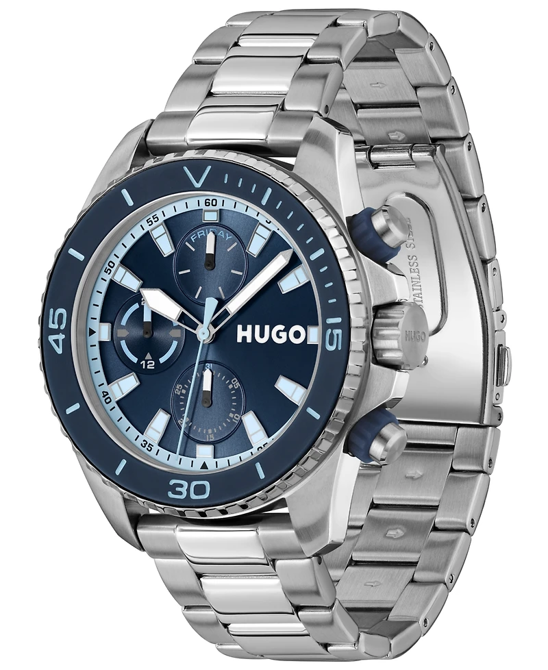 Hugo Boss Men's Dive Quartz Multifunction Stainless Steel Watch, 44mm