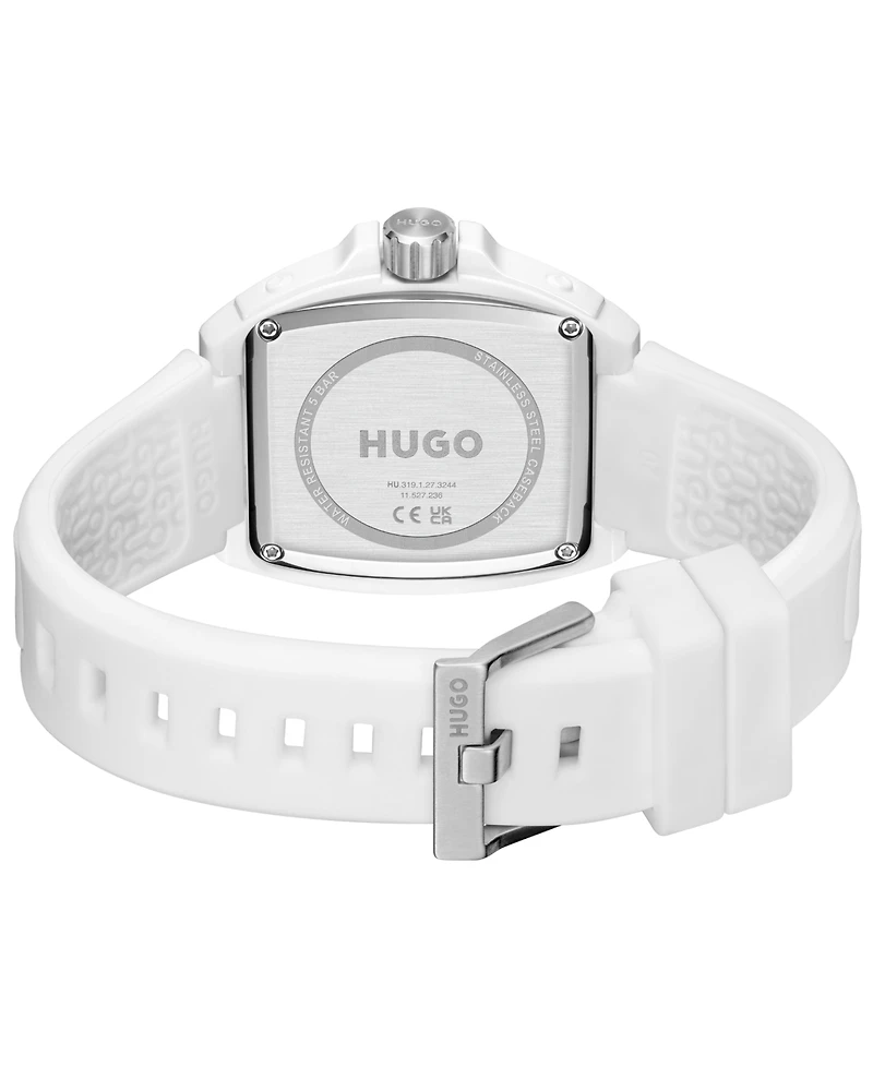 Hugo Boss Men's Hugo Id Quartz Basic Calendar White Silicone Watch, 40.70mm