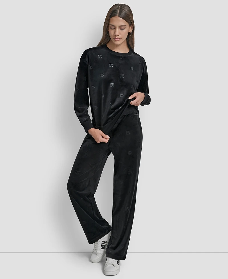 Dkny Jeans Petite Debossed Logo Detail Pull-On Sweater