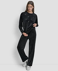 Dkny Jeans Petite Debossed Logo Detail Pull-On Sweater