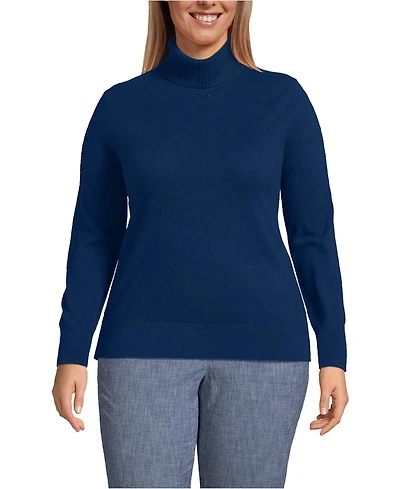 Lands' End Plus Cashmere Turtleneck Sweater