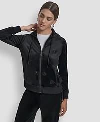 Dkny Jeans Petite Logo Detail Long Sleeve Hoodie