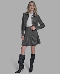 Bcbg Women's Novelty Plaid Button Down Jacket