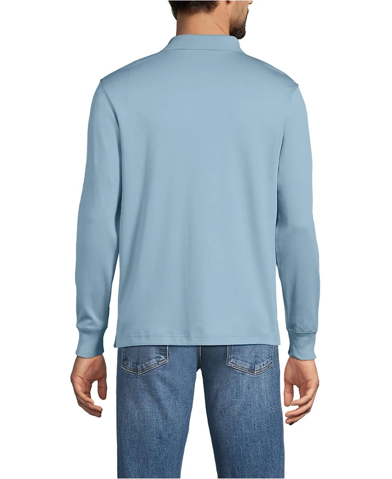 Lands' End Men's Long Sleeve Cotton Supima Polo Shirt