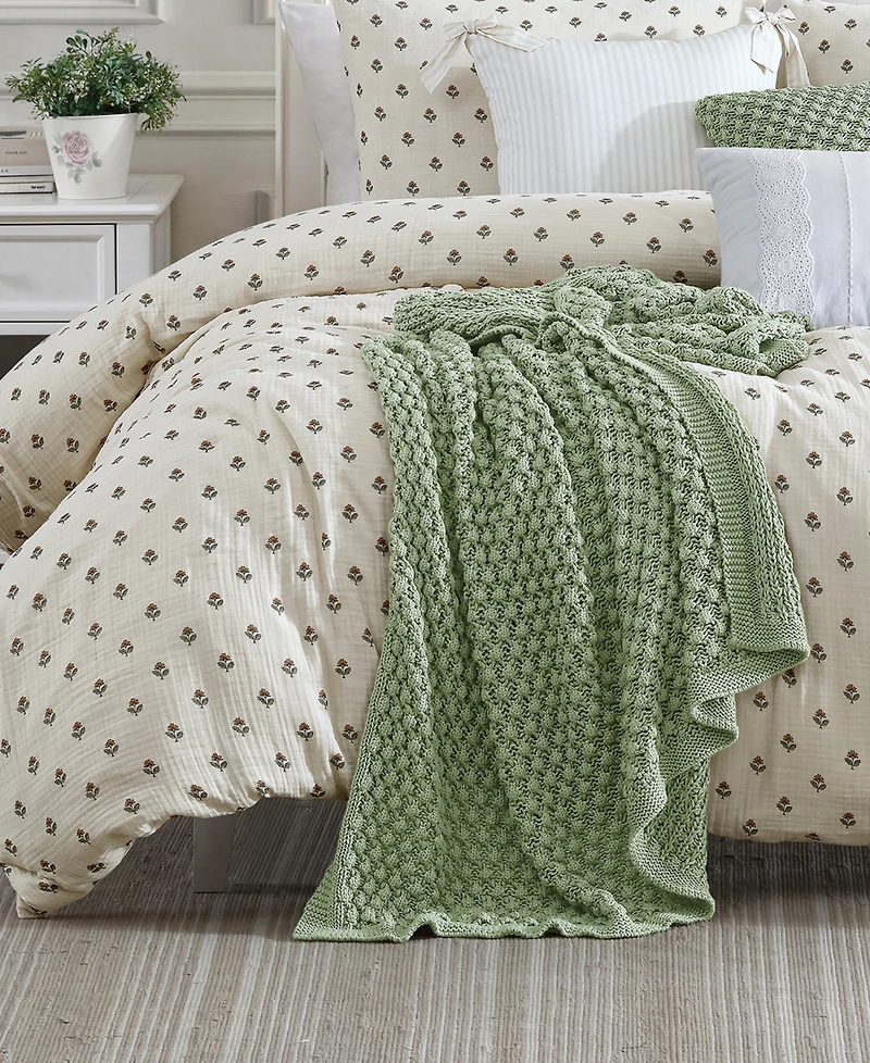Peri Home Block Print Gauze Cotton 3-Pc. Duvet Cover Set