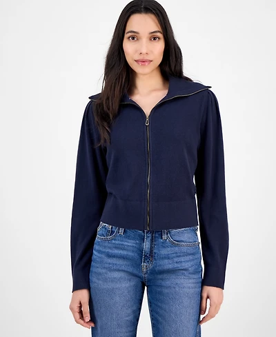 Nautica Women's Cotton Zip-Front Cardigan Sweater