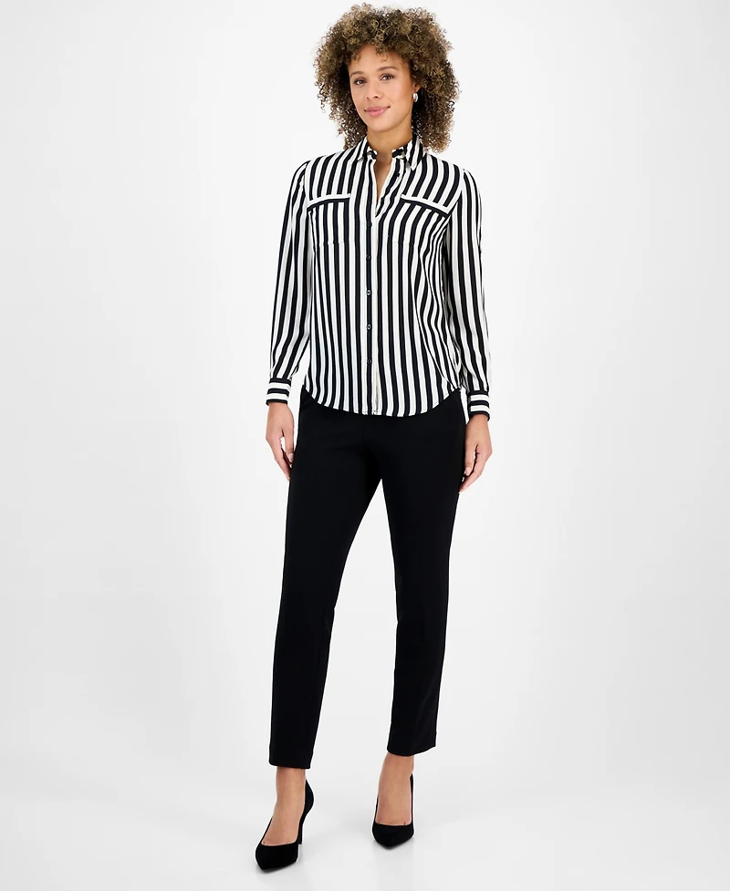 Kasper Women's Striped Button-Front Shirt