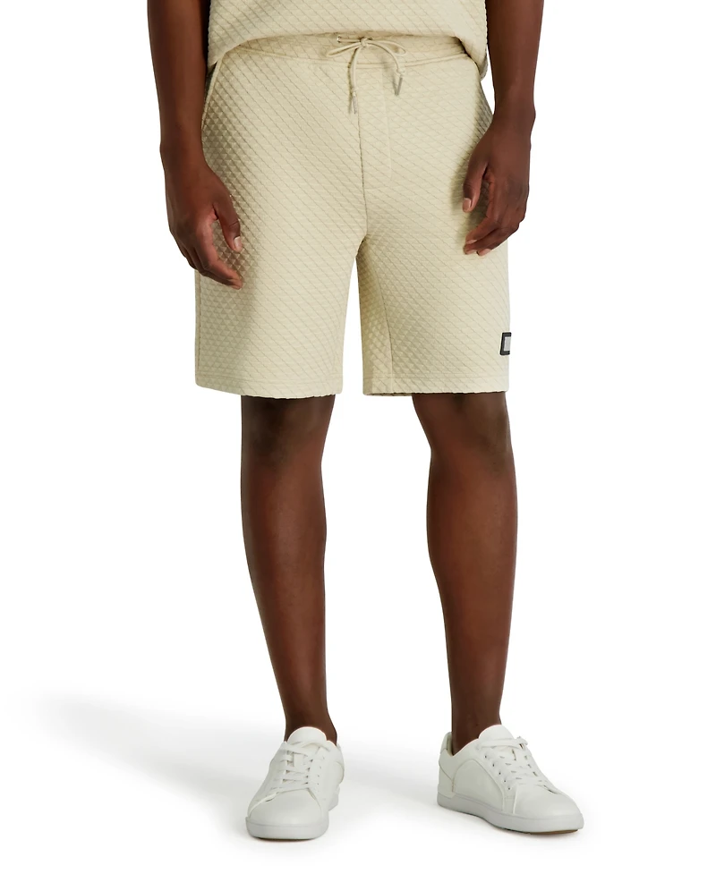 Karl Lagerfeld Paris Men's Triangle Pattern Textured Shorts