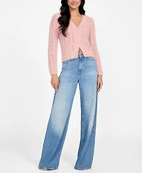 Guess Women's Bea Open Stitch Long Sleeve Cardigan Sweater