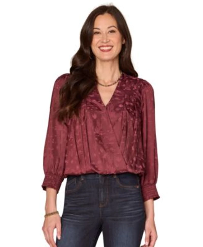 Democracy Womens V Neck Long Sleeve Top Ps Xl