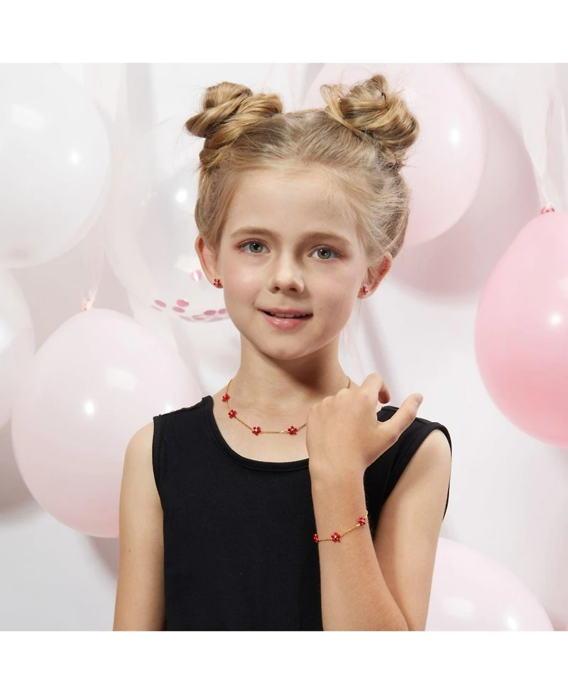 Anna Zuckerman Petit Daisy Red Earrings