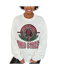 Gameday Couture Women's White Ohio State Buckeyes Hot Shot Fleece Pullover Sweatshirt