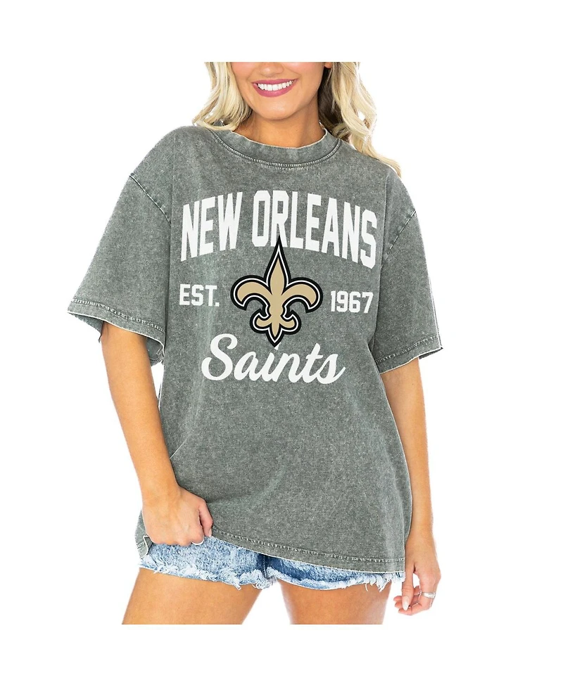 Gameday Couture Women's Gray New Orleans Saints Tackle Titan Boyfriend Washed T-Shirt