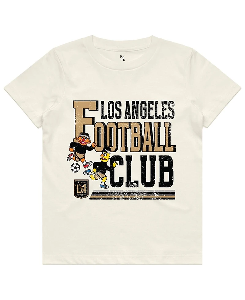 Peace Collective x Sesame Street Big Boys and Girls Cream Lafc Vintage T-Shirt