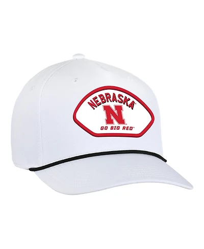 Ahead Men's White Nebraska Huskers Alto Rope Adjustable Hat