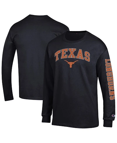 Champion Men's Black Texas Longhorns Arch Over Logo 2-Hit Long Sleeve T-Shirt