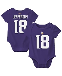 Nike Baby Boys and Girls Justin Jefferson Purple Minnesota Vikings Player Name Number Bodysuit