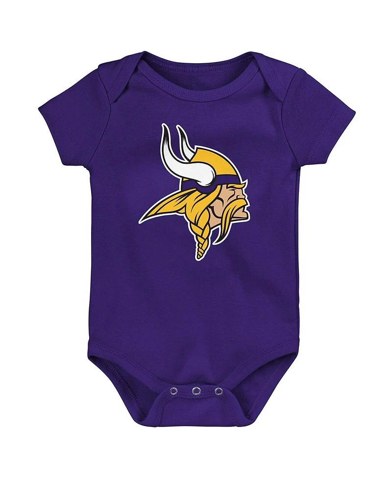 Outerstuff Newborn 3-Piece Minnesota Vikings Little Tike Bodysuit Set