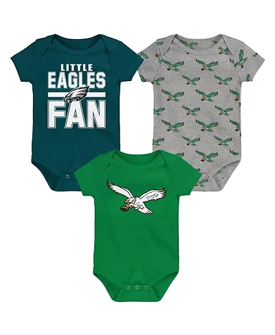 Outerstuff Newborn 3-Piece Philadelphia Eagles Little Tike Bodysuit Set