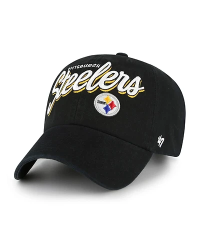 '47 Brand Women's Black Pittsburgh Steelers Ariana Clean Up Adjustable Hat