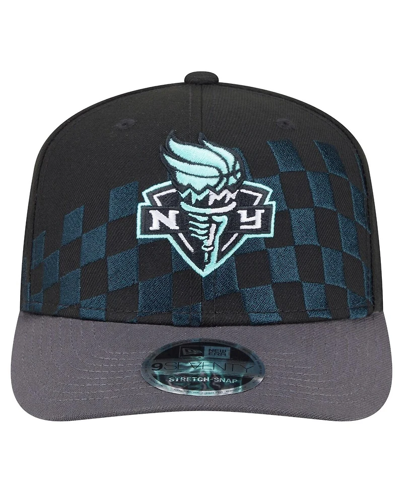 New Era Men's and Women's Black New York Liberty 9SEVENTY Checkerboard Print Adjustable Hat