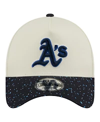 New Era Men's Cream Athletics Speckle A-Frame 9FORTY Adjustable Hat