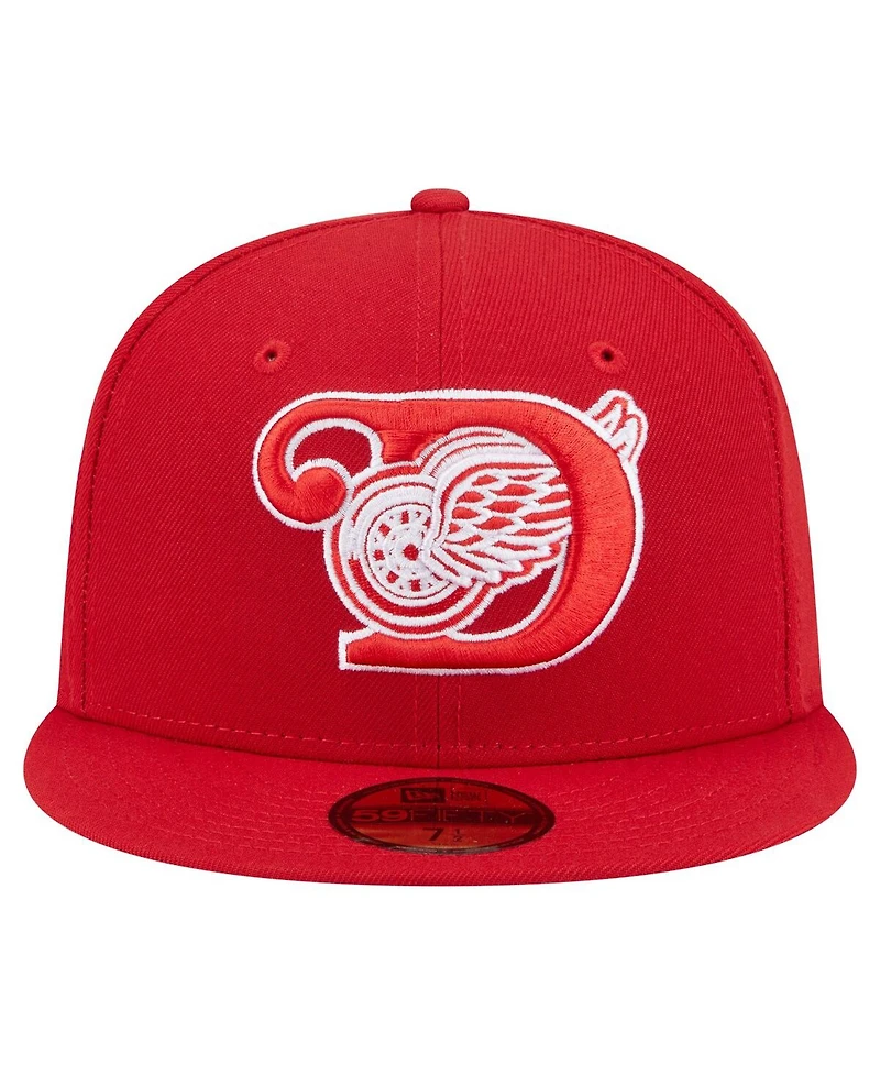 New Era Men's Red Detroit Wings Deceptor 59FIFTY Fitted Hat