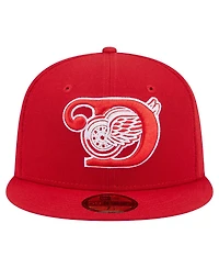 New Era Men's Red Detroit Wings Deceptor 59FIFTY Fitted Hat