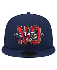 New Era Men's Navy New Orleans Pelicans Deceptor 59FIFTY Fitted Hat