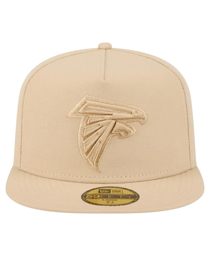 New Era Men's Light Beige Atlanta Falcons Color Pack A-Frame 59FIFTY Fitted Hat