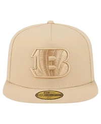 New Era Men's Light Beige Cincinnati Bengals Color Pack A-Frame 59FIFTY Fitted Hat