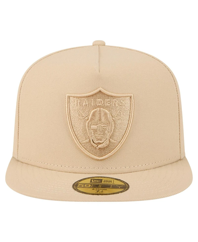 New Era Men's Light Beige Las Vegas Raiders Color Pack A-Frame 59FIFTY Fitted Hat