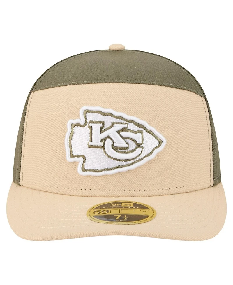 New Era Men's Light Beige/Olive Kansas City Chiefs Two-Tone Color Pack Split Panel 59FIFTY Fitted Hat