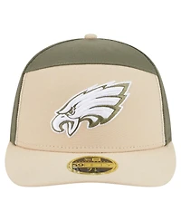 New Era Men's Light Beige/Olive Philadelphia Eagles Two-Tone Color Pack Split Panel 59FIFTY Fitted Hat