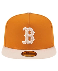 New Era Men's Orange/Light Beige Boston Red Sox Two-Tone Color Pack A-Frame 59FIFTY Fitted Hat